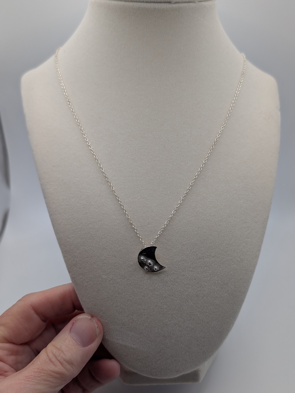 Artisan Sterling Silver Moon Necklace